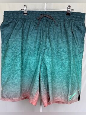 Nike Ombré Swim Trunks XL Bleached Coral Gradient Volley Shorts
